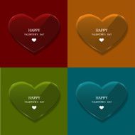 Vector glass heart set on sample background N2