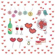Set of elements for st Valentine&#039;s day