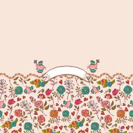 Seamless background with roses and birds N2