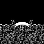Monochrome Seamless background with roses N3