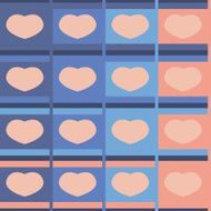 Seamless pattern hearts pastel