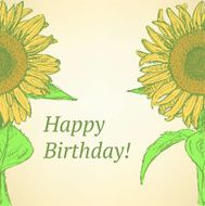 Sketch sunflower vector vintage background N2