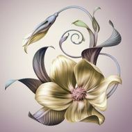 vintage blooming flower illustration