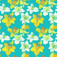 vector seamless floral pattern with narcissuses