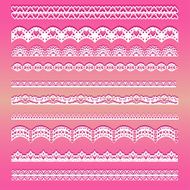 Set of holiday ribbons and borders