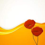 Vector Yellow Background with Poppy