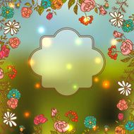 Flower Invitation Card Floral Frame with Ribbon N3
