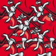 Seamless parttern of nails in red hearts