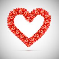 Big red heart made up of small hearts