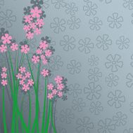 Delicate card with pink flowers and place for text