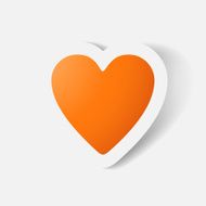 Paper clipped sticker heart N5
