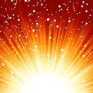 Little hearts floating on rays of light EPS 8 N5