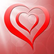 Heart On Background Shows Valentines Love And Romance