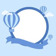 Cartoon Hot Air Balloon - Vector Background N2