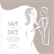 Wedding invitation card with groom and bride N2