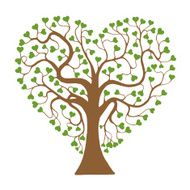 heart tree isolated on white