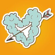 Cloud heart with arrow
