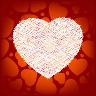Big heart made from scrible heart EPS 8