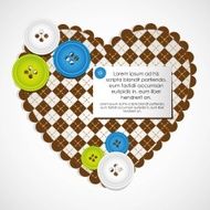 heart with clothing buttons