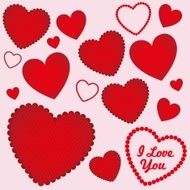 Hearts with different textures