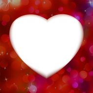 Red bokeh with white heart as background EPS 8