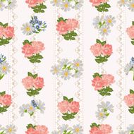Repeating pattern with flowers on a background of rustic lace N2