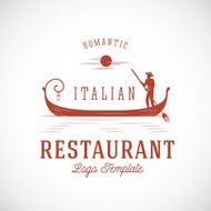 Italian Restaurant Abstract Vector Concept Logo Template