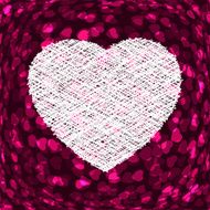 Purple frame in the shape of heart EPS 8