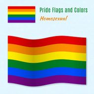 Six-color rainbow gay pride flag with correct color scheme N2
