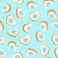 Seamless background with cookies in the shape of hearts N8
