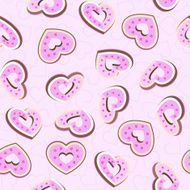 Seamless background with cookies in the shape of hearts N13