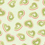 Seamless background with cookies in the shape of hearts N14
