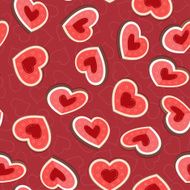 Seamless background with cookies in the shape of hearts N16