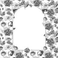 Vector floral greeting card with blossom roses N7