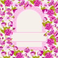 Vector floral greeting card with blossom roses N8