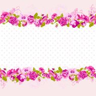 Seamless Border of blossom roses N5