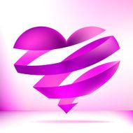 Heart made from pink ribbon EPS8