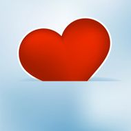 Heart label from paper Valentines day card EPS8