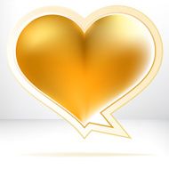 Heart shaped gold speech bubble EPS8