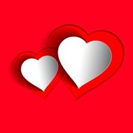 Two love hearts vector card design concept for lovers N2