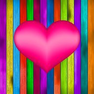 Love symbol on old colorful wooden wall EPS8