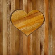 Heart in wood shape for your design EPS8