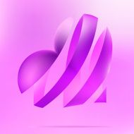 Purple heart on a light background EPS8