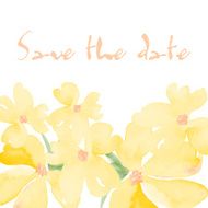 save the date greeting card with hand drawn watercolor flowers N2