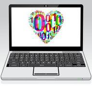 Laptop computer digital love