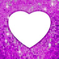 Purple frame in the shape of heart EPS 8 N3