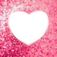 Pink Gold frame in the shape of heart EPS 8