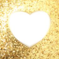 Gold frame in the shape of heart EPS 8