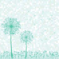 Retro card with flowers and dandelion EPS 8