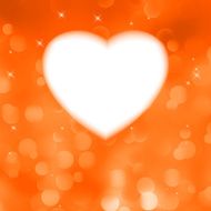Orange bokeh valentine card EPS 8